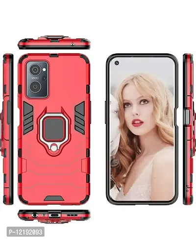 Thuban Case Realme 9I / Oppo K 10 BackCover/Dual Layer Armor Defender Full Body Protective + PC Hybrid Kickstand Red
