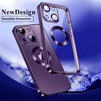 Thuban Soft Silicone Back Cover with Transparent Case Pattern for iPhone 14 (Purple)-thumb1