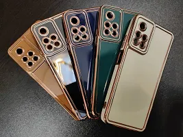 Thubans Soft Silicone Back Cover has Transparent and Golden Frame Case Pattern for Redmi Note 11T-thumb4