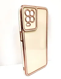 Thuban Soft Silicone Back Cover with Transparent and Golden Frame Case Pattern for Realme 9-thumb1