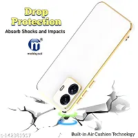 Thuban Soft Silicone Back Cover with Transparent and Golden Frame Case Pattern for VIVO T1 Pro 5G-thumb4