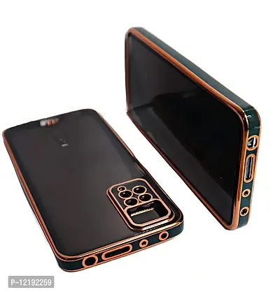 Thubans Soft Silicone Back Cover with Transparent and Golden Frame Case Pattern for Redmi Note 11/ Note 11s-thumb0