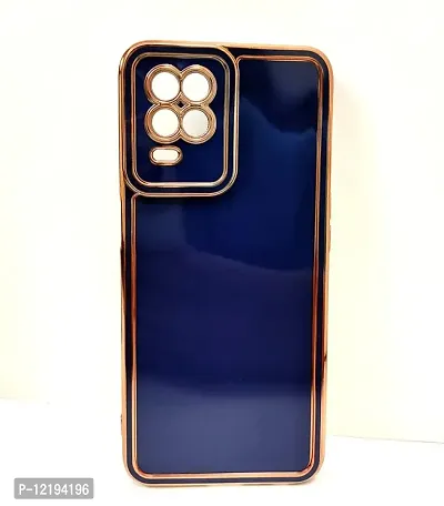 Thuban Soft Silicone Back Cover with Transparent and Golden Frame Case Pattern for Realme 9