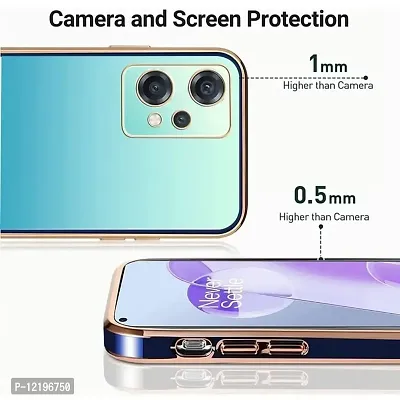 Thuban Soft Silicone Back Cover with Transparent and Golden Frame Case Pattern for Realme 9 Pro 5G-thumb2