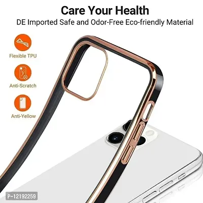 Thubans Soft Silicone Back Cover with Transparent and Golden Frame Case Pattern for Redmi Note 11/ Note 11s-thumb5