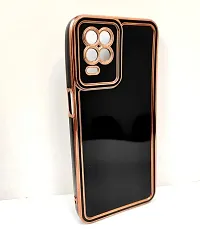 Thuban Soft Silicone Back Cover with Transparent and Golden Frame Case Pattern for Realme 9-thumb1