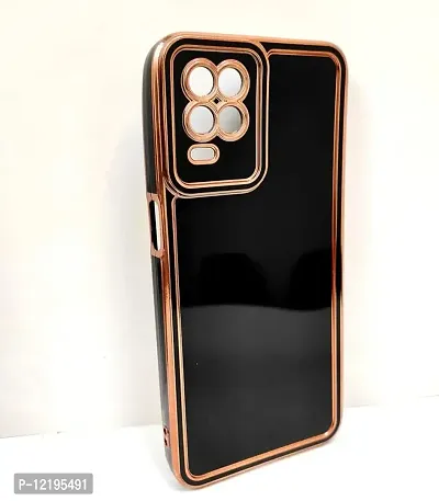 Thuban Soft Silicone Back Cover with Transparent and Golden Frame Case Pattern for Realme 9-thumb2