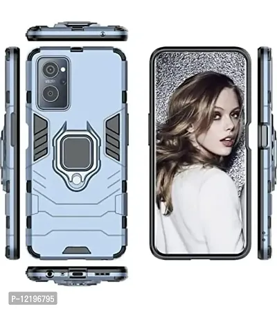 Thuban Case Realme 9I / Oppo K 10 BackCover/Dual Layer Armor Defender Full Body Protective + PC Hybrid Kickstand Blue