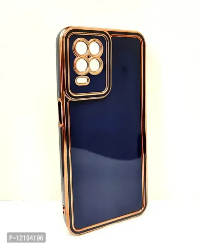 Thuban Soft Silicone Back Cover with Transparent and Golden Frame Case Pattern for Realme 9-thumb2