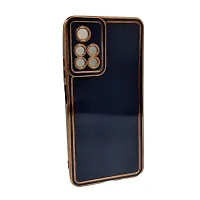 Thubans Soft Silicone Back Cover has Transparent and Golden Frame Case Pattern for Redmi Note 11T-thumb1