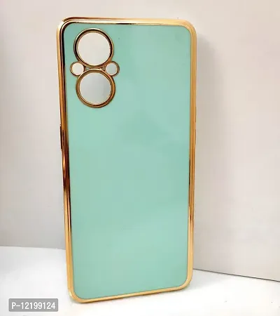 Thubans Soft Silicone Back Cover with Golden Frame Case Pattern for Oppo F21 Pro 5G