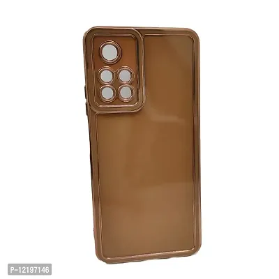 Thubans Soft Silicone Back Cover has Transparent and Golden Frame Case Pattern for Redmi Note 11T