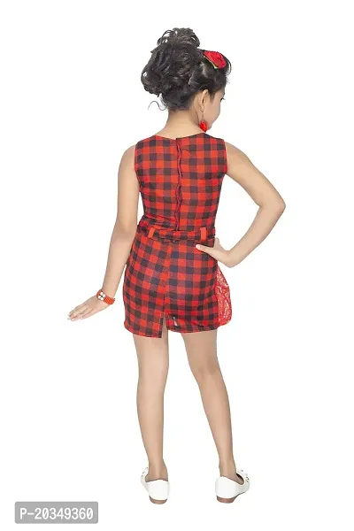 Raven Creation Girls Casual  Party wear(6-7 Years) Red-thumb2