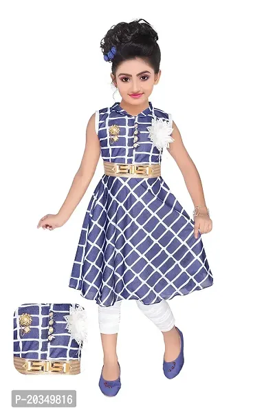 RAVEN CREATION Girls' Midi Dress (Midi_16 5-6 yr_Navy Blue_5-6 Years)