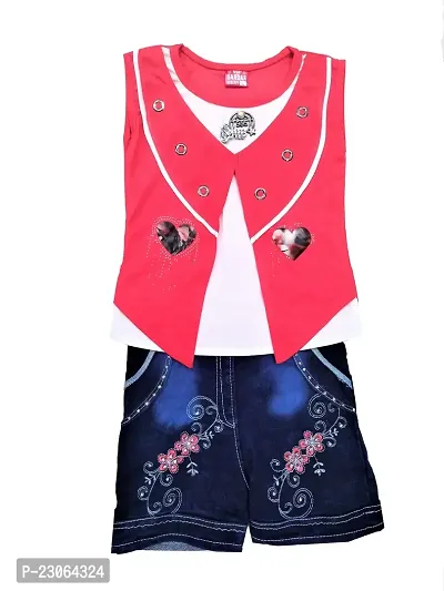 Classic Crepe Printed Clothing Set for Kids Girls