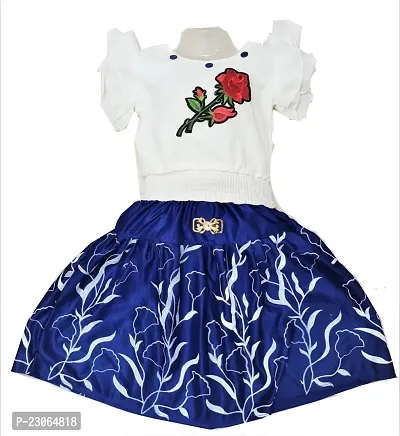 Classic Crepe Printed Clothing Set for Kids Girls-thumb0