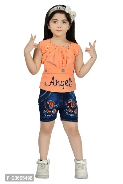 Classic Crepe Printed Clothing Set for Kids Girls