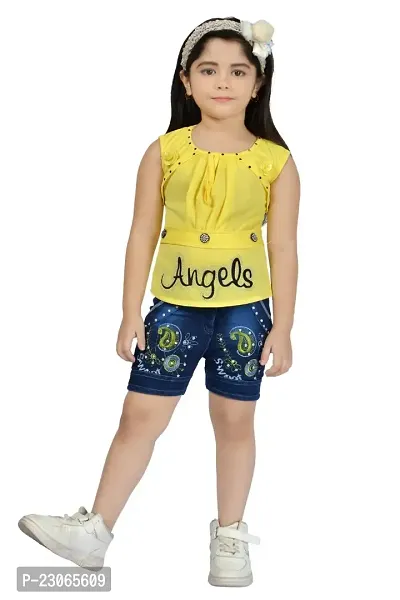 Classic Crepe Printed Clothing Set for Kids Girls-thumb0