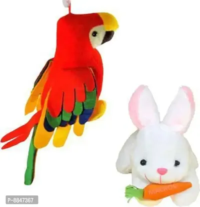 Rabbit  Parrot Combo Soft Toys-thumb0