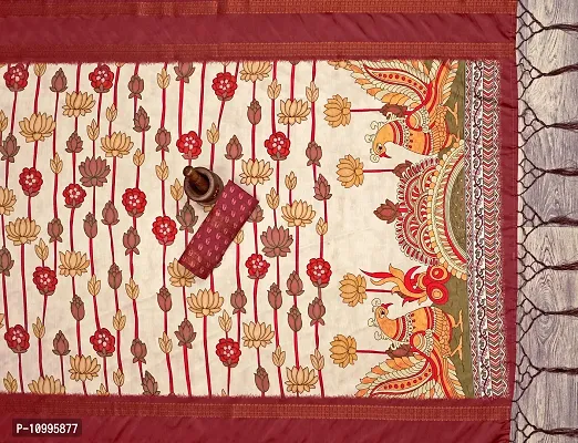 Beautiful Banarasi Silk Saree With Blouse Piece For Women-thumb0