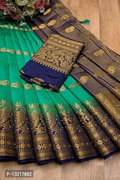 Zari woven Kanjivaram Cotton Silk Saree