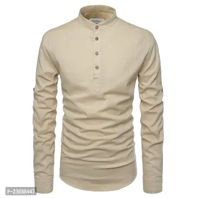 Classic Cotton Solid Short Kurtas for Men-thumb3