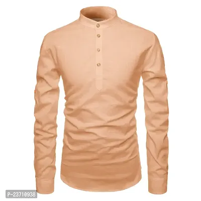 Classic Cotton Solid Short Kurtas for Men-thumb3