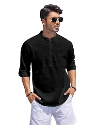 Classic Cotton Solid Short Kurta for Men-thumb2