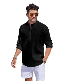 Classic Cotton Solid Short Kurta for Men-thumb3