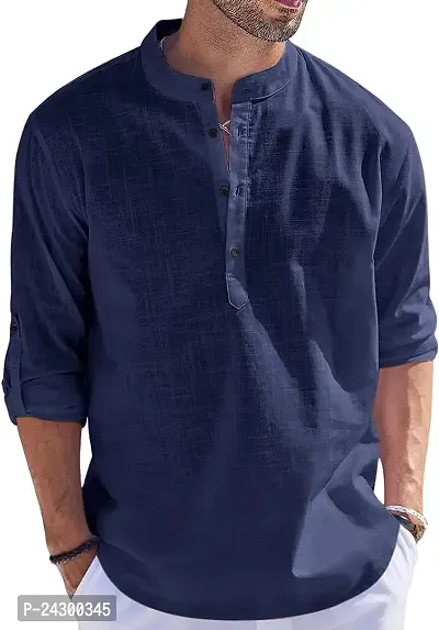 Classic Cotton Solid Short Kurta for Men-thumb0