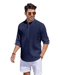 Classic Cotton Solid Short Kurta for Men-thumb3