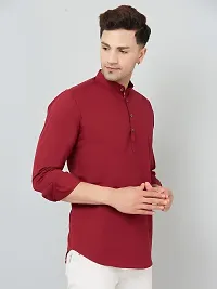 Classic Cotton Solid Short Kurta for Men-thumb3