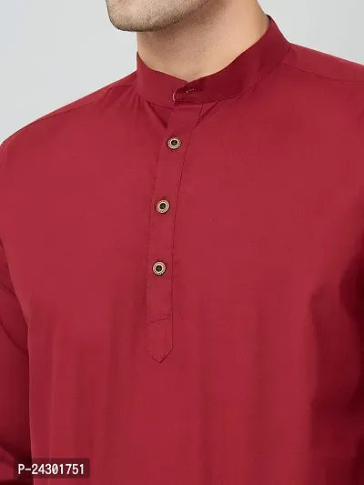 Classic Cotton Solid Short Kurta for Men-thumb2