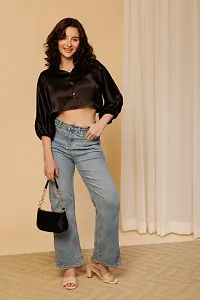 Stylish Cotton Solid Crop Top for Women-thumb1