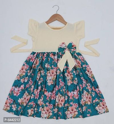 Toddler Girls Floral Print Ruffle Trim Belted Dress-thumb0