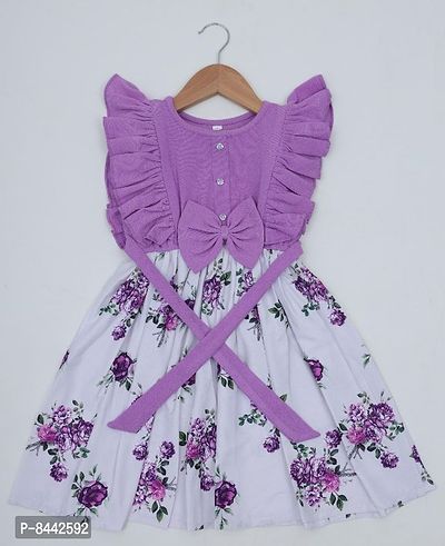 Toddler Girls Floral Print Ruffle Trim Belted Dress-thumb2