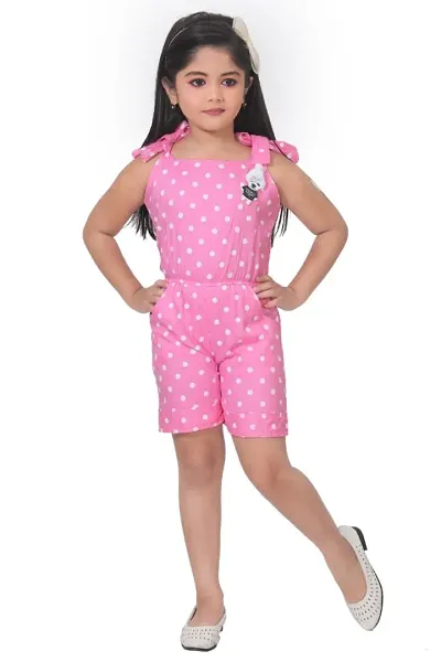 Girls Fancy Noodle Strap Above Knee Jumpsuit For Party, Festive Ethnic Wear.