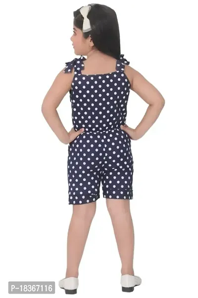 Girls Fancy Noodle Strap Above Knee Length  Rayon Fabric Jumpsuit For Festive, Party  Ethnic Wear.-thumb4