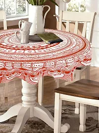 Miyanbazaz Textiles Cotton Contemporary Round Dining Table Cover (Red)-thumb1