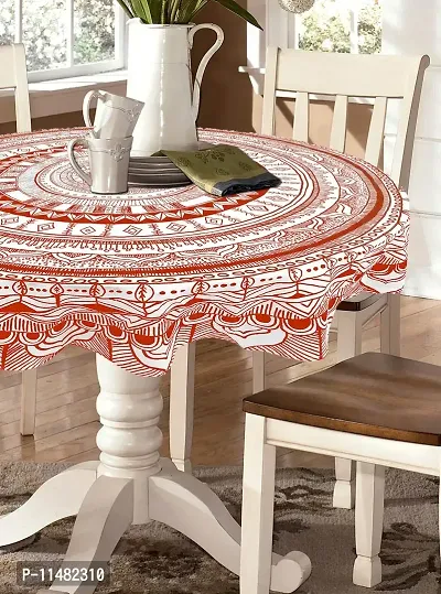 Miyanbazaz Textiles Cotton Contemporary Round Dining Table Cover (Red)-thumb2