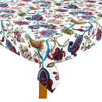 Miyanbazaz Textiles Table Cloth Cotton Table Cover Floral Print Dining Tablecloth Tea/Coffee Table Cover Center Table Cover Hotel Table Cover (65 x 68 Inch)-thumb1