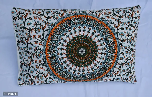 MIYANBAZAZ Cotton King Size Pillow Covers Orange (18X28 Inch Pillow Cover,2Pcs )-thumb2