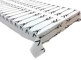 Miyanbazaz Textiles 6 Seater Square Cotton Arrow Printed Dining Table Cloth (White Black Arrow, 60 X 90 Inch, Pack of 1)-thumb2