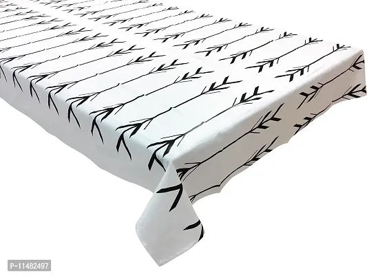 Miyanbazaz Textiles 6 Seater Square Cotton Arrow Printed Dining Table Cloth (White Black Arrow, 60 X 90 Inch, Pack of 1)-thumb3