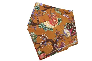 Miyanbazaz Textiles Cotton Floral Print Tea/Coffee/Study Table Cover-Tablecloth (40X60 Inch, Brown Multi)-thumb3