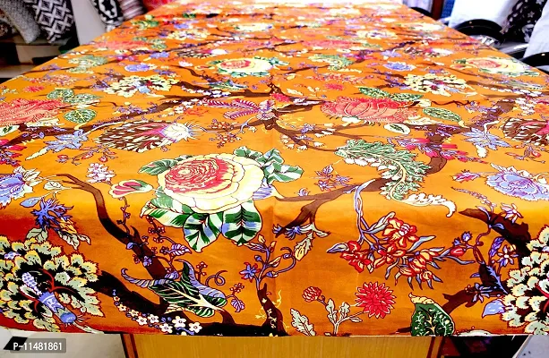 Miyanbazaz textiles 100% Cotton Table Cloth/Dining Table Cover- Brown Multi-thumb4