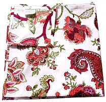 Miyanbazaz textiles Cotton Floral Print Design Square 4 Seater Table Cover/Tablecloth- Red/Multi, 40X60 Inch-thumb4