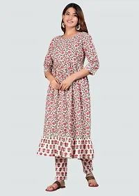 Women Casual Floral Printed Cotton Kurta pant-thumb1