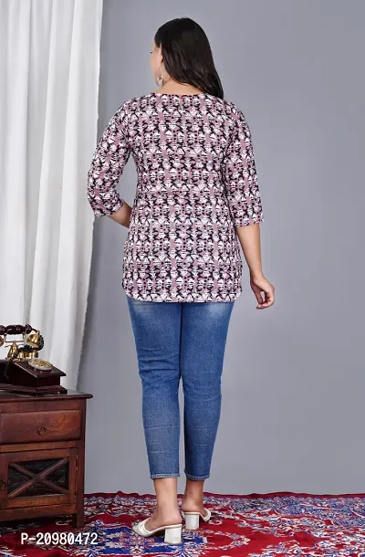 MIYANBAZAZ Women's Casual Printed Cotton Top-thumb2