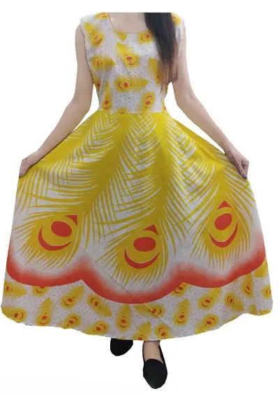 Printed Cotton Midi Dress